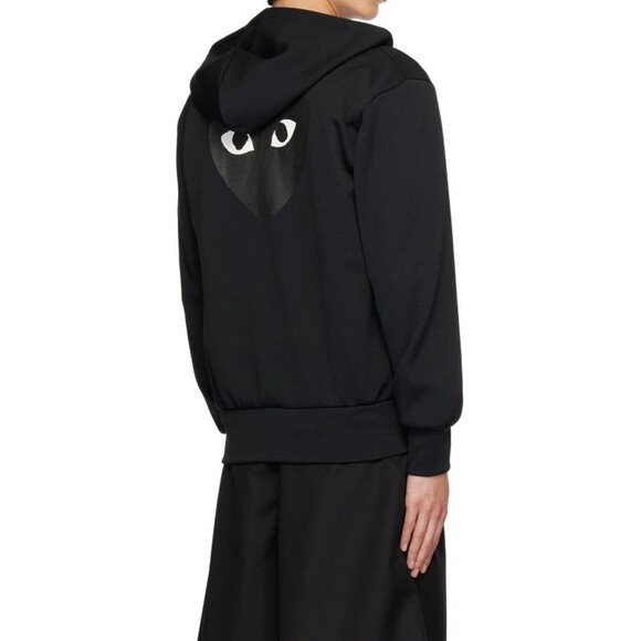 COMME DES GARCONS CDG PLAY BLACK HEART FULL ZIP BACK PRINT HOODIE SIZE XL - Picture 11 of 13